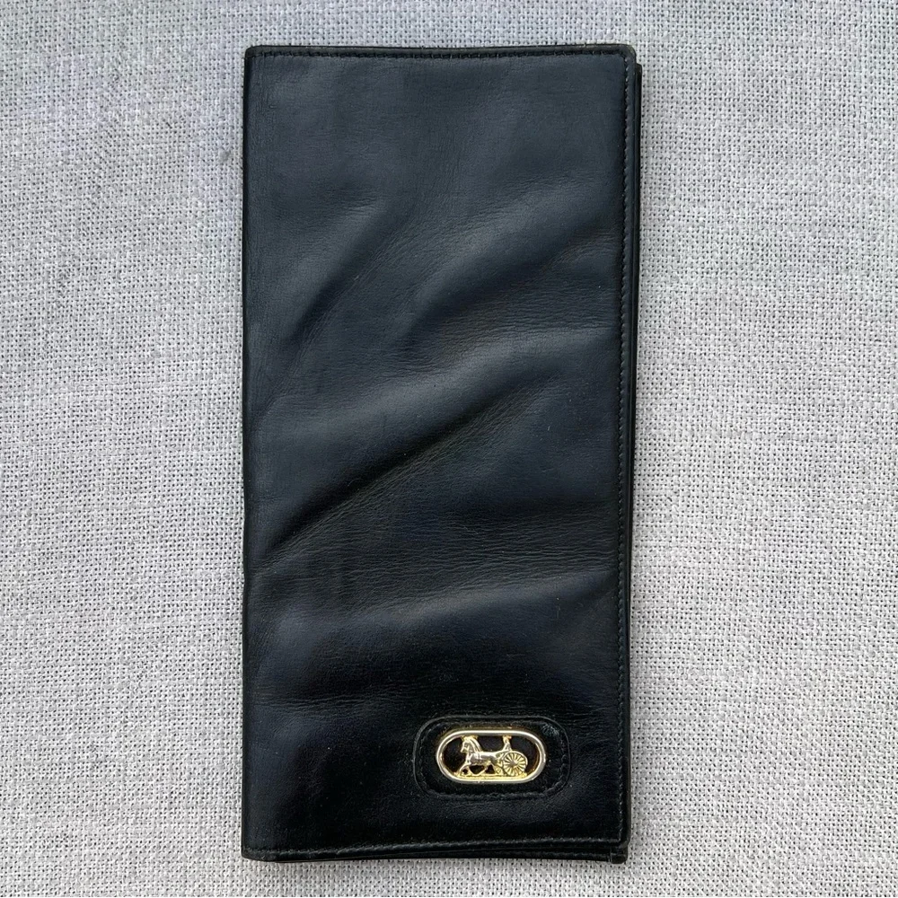 Celine Long Leather Wallet Black